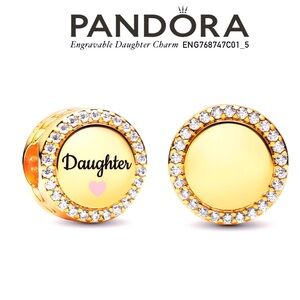 PANDORA Engravable Daughter Charm w/box